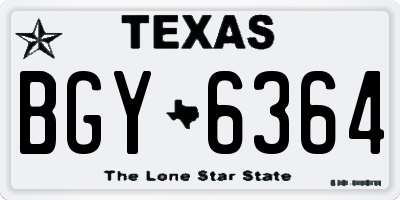 TX license plate BGY6364