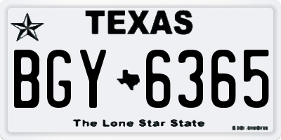 TX license plate BGY6365