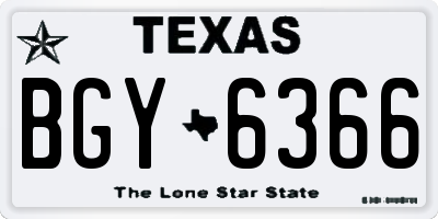 TX license plate BGY6366