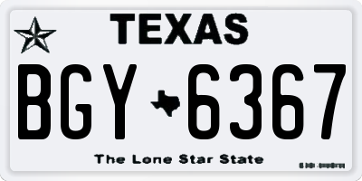 TX license plate BGY6367