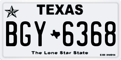 TX license plate BGY6368