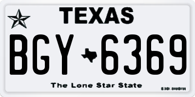 TX license plate BGY6369