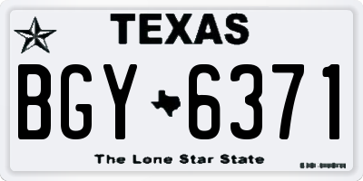 TX license plate BGY6371