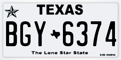 TX license plate BGY6374