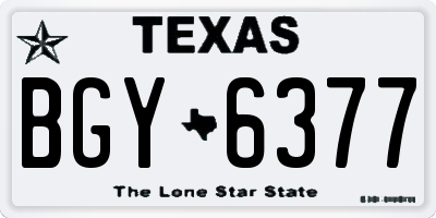 TX license plate BGY6377