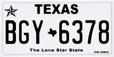 TX license plate BGY6378