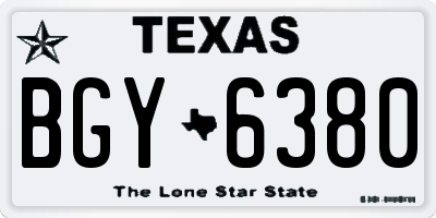 TX license plate BGY6380