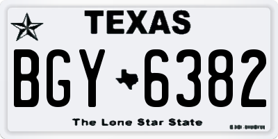 TX license plate BGY6382
