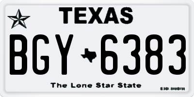 TX license plate BGY6383
