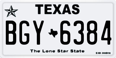TX license plate BGY6384