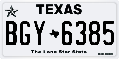 TX license plate BGY6385