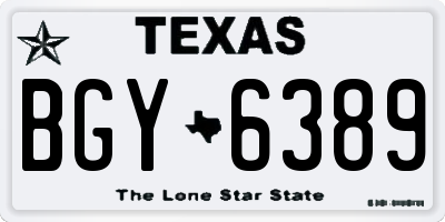 TX license plate BGY6389