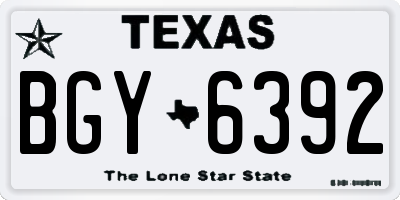 TX license plate BGY6392