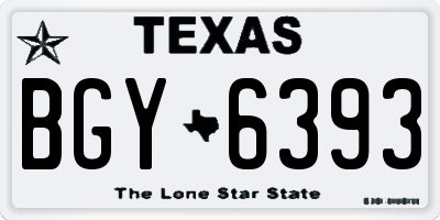 TX license plate BGY6393