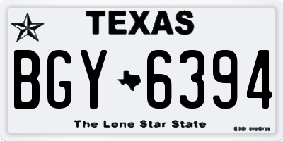 TX license plate BGY6394