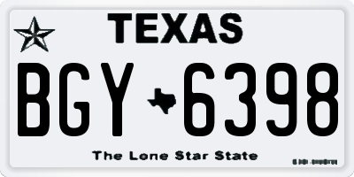TX license plate BGY6398