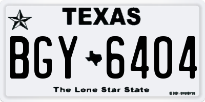TX license plate BGY6404