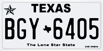 TX license plate BGY6405