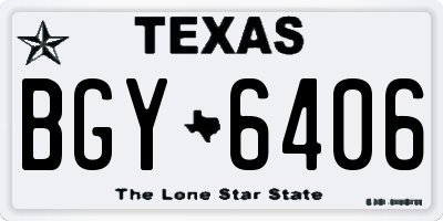 TX license plate BGY6406