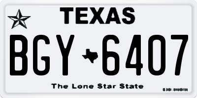 TX license plate BGY6407