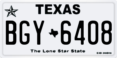 TX license plate BGY6408