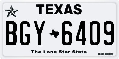 TX license plate BGY6409