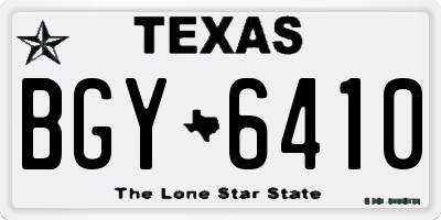 TX license plate BGY6410