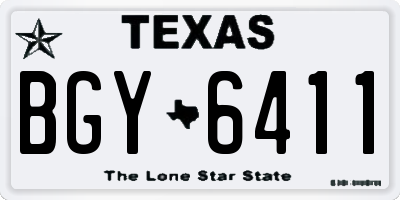 TX license plate BGY6411
