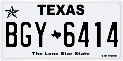 TX license plate BGY6414