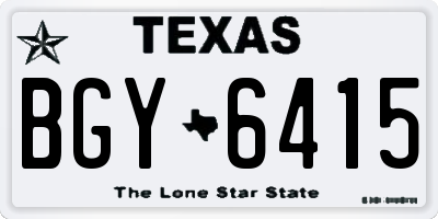 TX license plate BGY6415