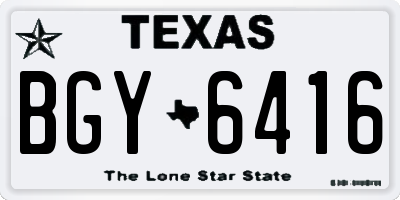 TX license plate BGY6416