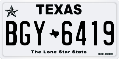 TX license plate BGY6419