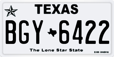 TX license plate BGY6422