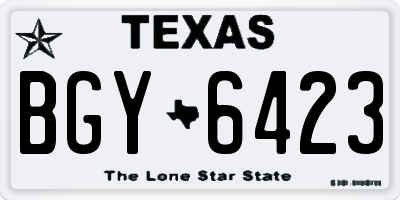 TX license plate BGY6423