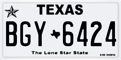 TX license plate BGY6424