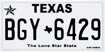 TX license plate BGY6429