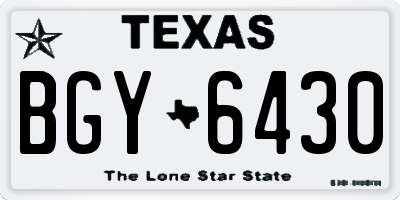 TX license plate BGY6430