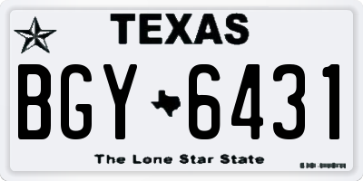 TX license plate BGY6431