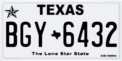 TX license plate BGY6432