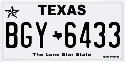 TX license plate BGY6433