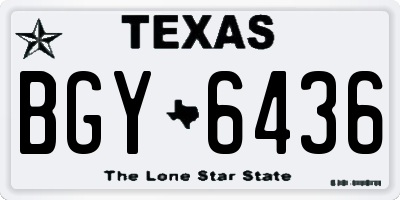 TX license plate BGY6436