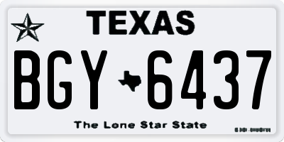 TX license plate BGY6437