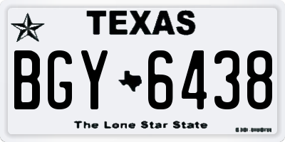 TX license plate BGY6438