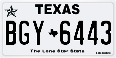 TX license plate BGY6443
