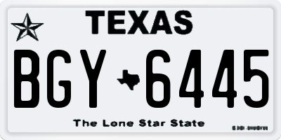 TX license plate BGY6445