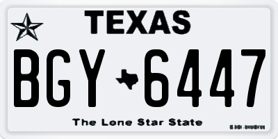 TX license plate BGY6447
