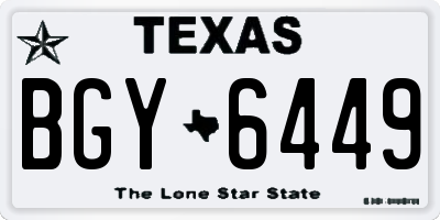 TX license plate BGY6449
