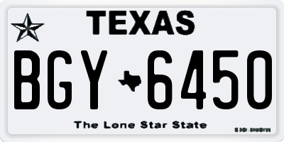 TX license plate BGY6450