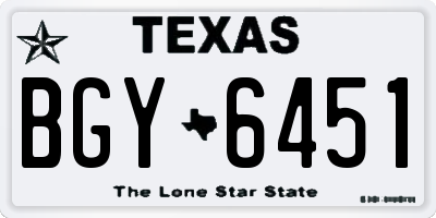 TX license plate BGY6451
