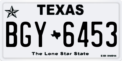 TX license plate BGY6453